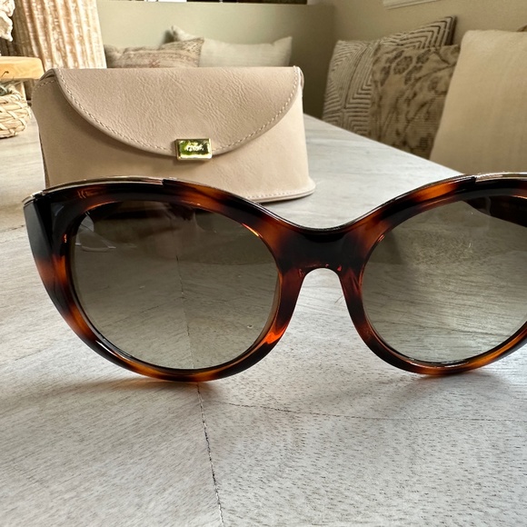 CHLOE Tortoise Shell Cat-eye Sunglasses with Arrow Detail, New - Picture 6 of 11